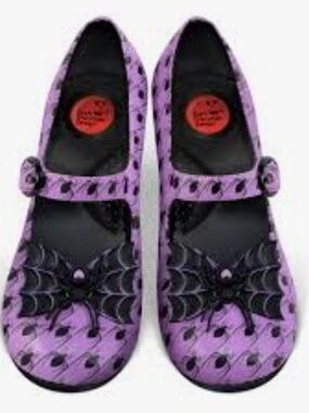 Hot Chocolate Design Women'sGothic Purple Spider-Web Mary Jane Shoes Sz 38/8